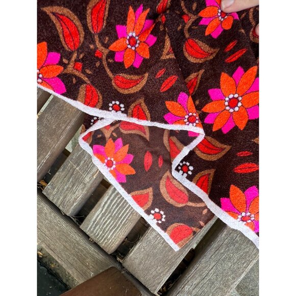 Stunning Groovy Floral Vintage Fabric French Terry 60s 70s 98.5x48” - Picture 4 of 6